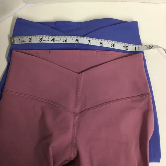 Lululemon Align V-waist Leggings Blue Crop LW6CNS/Pink LW5EUQS Set of 2 Sz 4
